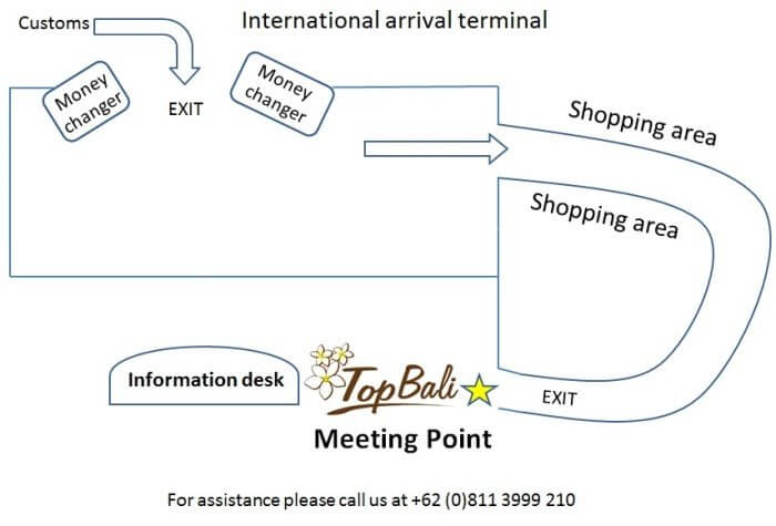 Bali airport transfer meeting point